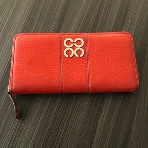 Coach pebble leather zip around wallet